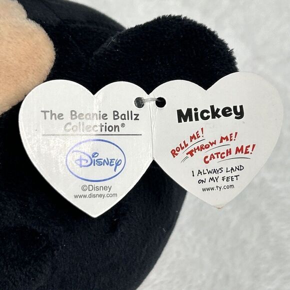 TY Beanie Ballz Disney Mickey Mouse Plush Stuffed Toy Round Ball 7" - Picture 3 of 6